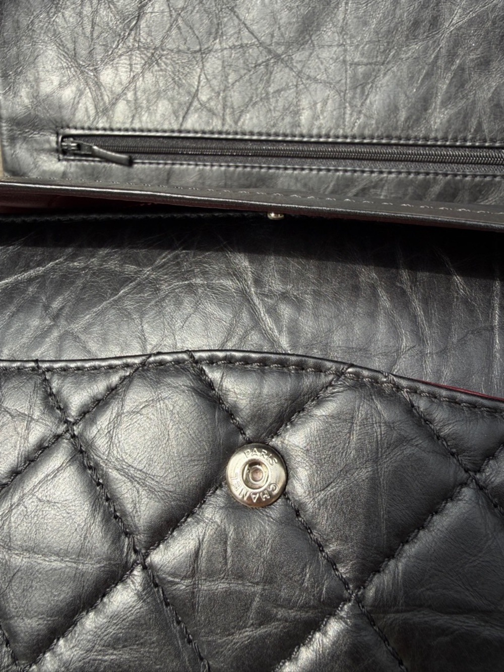 CHANEL Reissue 227 Maxi Double Flap Black Calfskin Silver HW 2008 Vintage 2.55 - Picture 8 of 14